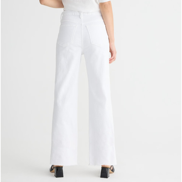 J.Crew Slim Wide Leg Jean White High Waisted Classic Stretch Denim US 28 NWT - Picture 5 of 16